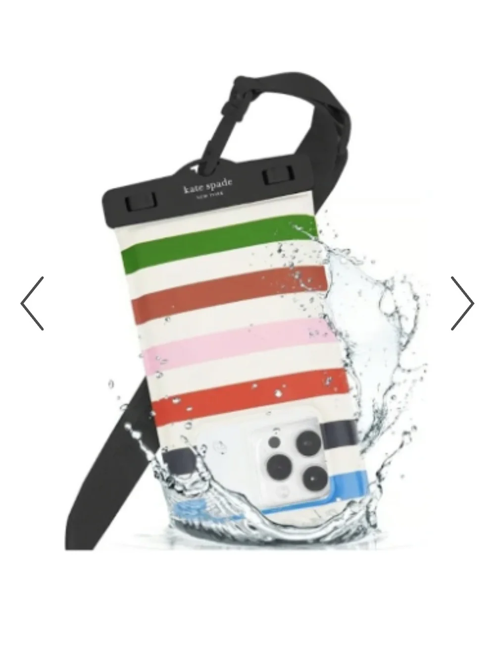 kate spade New York Multi Striped Waterproof Phone Pouch